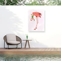 Fab Funky 'Flamingo i koktel 1' Outdoor Canvas