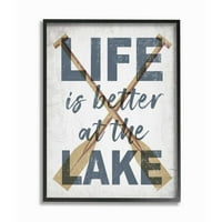 Život Stupell Industries bolji je na jezeru citiran rustikalni textirani tekst uokviren zidni umjetnički dizajn Daphne Polselli,