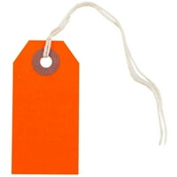 Papirnate poklon oznake izrađene od malenog neonskog crvenog papira s vezicom 4,75 2,37 13