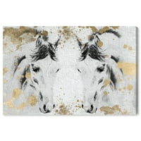 Wynwood Studio životinje zidne umjetničke platnene otiske 'zlatne mastrale' domaćih životinja - bijela, crna