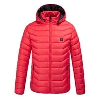 Modna jakna s električnim grijanjem iz A. D. - A, prsluk s kapuljačom s kapuljačom, zimski topliji topliji za muškarce-crvena 2 inča