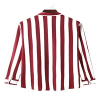 Muška Bluza običnog kroja s dugim rukavima a $ 2 ležerna praznična košulja od tunike s ovratnikom, svečane majice, vrhovi, crvena