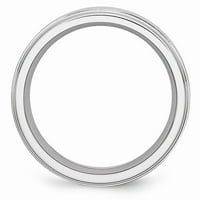 Zaručnički prsten od bijelog kobalta umetnut u srebro, saten i poliran