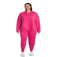 Atletic Works Women Plus Size Jogger hlače s džepovima, 2-pack