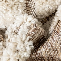 Dobro tkana Bellagio chiara plemenska marokanska beige 5'3 7'3 visoko-niska prostirka s ravnim tkanjem