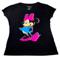 Ženska majica Minnie Mouse, crni gornji dio kratkih rukava, izuzetno velike veličine
