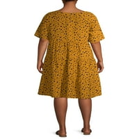 Ženska slojevita haljina veličine & veličine plus kratkih rukava