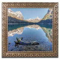 Zaštitni znak likovna umjetnost 'jezero O'Hara Reflection' platno umjetnost Pierre Leclerc, zlatni ukrašeni okvir
