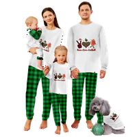 Svečana obiteljska božićna pidžama s printom Božićni Buffalo prugaste veličine za malu djecu, odrasle, kućne ljubimce, gornji dio