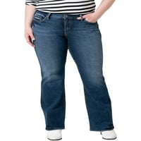 Silver Jeans Co. Ženske plus veličine Suki Mid Rise Slim Bootcut traperice
