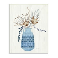 Lijepa plava vaza, Boho Cvijeće, Botanički Aranžman, grafika, zidni print Bez okvira, dizajn studija, dizajn