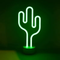 LED neonska Stolna svjetiljka sa zelenim kaktusom