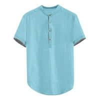 Muška jednobojna košulja široki gornji dio pamučna košulja kratkih rukava s gumbima Plus size majice ležerni gornji dio bluza ležerna