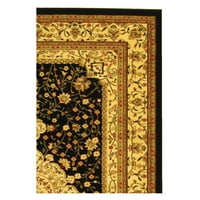 Tradicionalni cvjetni tepih s cvjetnim uzorkom, Crna slonovača, 2 '3 10'