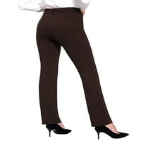 Ženske joga hlače, elastične radne poslovne hlače, model hlače, Ležerne hlače s ravnim nogavicama, smeđe hlače, donje rublje, donje
