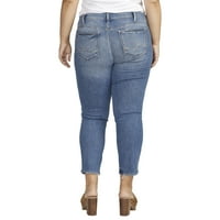 Silver Jeans Co. Plus veličina Elyse srednjeg uspona ravne noge Jeanke struka veličine 12-24