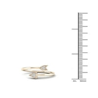 1 20CT TDW Diamond 10K modni prsten sa strelicom žutog zlata