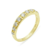 Ženski prsten vječnosti od 9K žutog zlata s kubičnim cirkonijem britanske proizvodnje - opcije veličine-Veličina 7