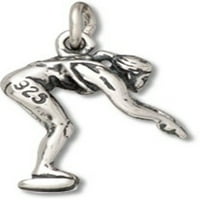 Sterling silver 16 Bo lanac 3 inčni plivač ronjenje Privjesak Ogrlica