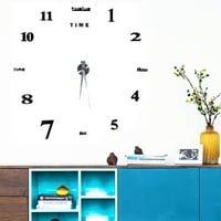 Tebru Modern DIY Large Wall Clock Kit 3D Naljepnica na reflektirajuće površine za dom i ured, skup velikih zidnih sati u svojim rukama