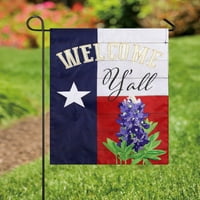 Meadow Creek dobrodošao Y'all Texas Garden Flag, sastavljen 12,5-in širok za dužinu 18-in