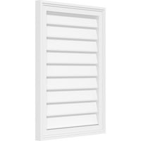 Ekena Millwork 32 W 34 H Vertikalni površinski nosač PVC Gable Vent: Nefunkcionalan, W 2 W 1-1 2 H Brickmould Okvir