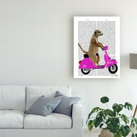Zaštitni znak likovna umjetnost 'meerkat on Pink moped' platno umjetnost Fab Funky