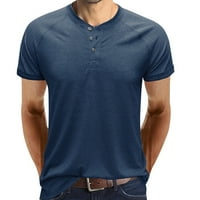 Košulje za muškarce, ležerna obična bluza s okruglim vratom, jednobojna modna Raglan bluza na kopčanje, vrhovi za muškarce