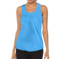 Ženska majica za vježbanje bez rukava s okruglim vratom s prozračnim leđima s naramenicama za jogu