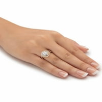 Nakit od 18 karatnog žutog ili ružičastog zlata, zaručnički prsten od cirkonija s okruglim kubičnim cirkonijem