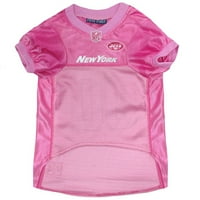 Kućni ljubimci Prvi NFL New York Jets Pink Jersey za pse i mačke, licencirani nogometni dresovi - veliki