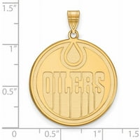 Logoart Karat žuto zlato NHL Edmonton Oilers Extra veliki privjesak