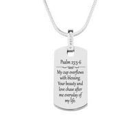 Ogrlica s oznakama s kubičnim cirkonijom - Psalam 23: 5-6