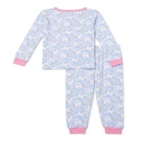 Spavaj na njemu Baby & Toddler Girls Dugi rukav Snug Fit Pamuk Pijamas & Socks, 3-komad set