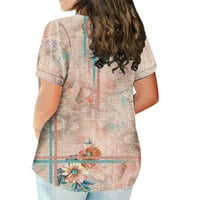 Ženska majica kratkih rukava s okruglim vratom, Plus size majica, casual print topovi, elegantne bluze za žene
