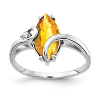 Prsten od bijelog zlata od 12 karata s citrinom i dijamantomMarkiza