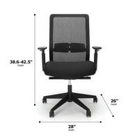 Stolna stolica komercijalne klase, uredska stolica u crnoj boji