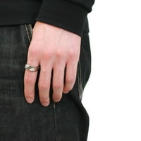 Prsten od poliranog nehrđajućeg čelika s prozirnim prstenom od nehrđajućeg čelika