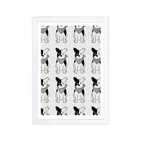Wynwood Studio životinje uokvirene zidne umjetničke otiske 'Bandana Dogs' Psi i štenad kući dekor - crna, bijela, 13 19
