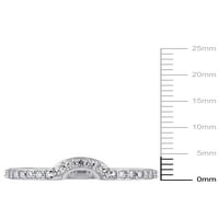 Miabella Carat T.G.W. Stvoren bijeli safir 10k Wedding Band White Gold Concuur