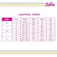 Grafički tenk Justice Girls i grudnjak, dvodijelni set, veličine 5- & Plus