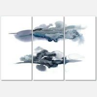 DesignArt 'Sažetak oblaka tamnoplave boje I' Moderni platno zidne umjetničke printe