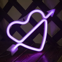 Neonska svjetiljka višenamjenski ukrasni LED neonski znak u obliku srca sa strelicom na zidu božićni poklon za dom