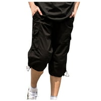 Modne muške Casual kratke hlače srednjeg struka jednobojne s džepovima na otvorenom lagane kratke hlače modne kratke hlače u crnoj