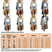 ; / Ženske košulje s reverom ljetni kardigani dugih rukava midi uredska bluza na kopčanje u kaki boji