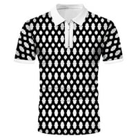 Muška polo majica u uličnom stilu proljeće-ljeto kratkih rukava s patentnim zatvaračem Rever s printom Houndstut modne majice