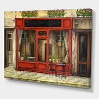 Crvena fasada šarmantnog trgovine u Parizu Street I slikanje platna Art Print