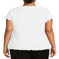 Ženska majica kratkih rukava u veličini & veličine plus s rubom salate
