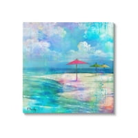 Stupell Industries kišobran za plaža akvarel Mirage Slikanje galerija zamotana platna Umjetnost printa, dizajn Paul Brent