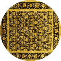 Tvrtka alt strojno pere okrugle orijentalne žute tradicionalne unutarnje Prostirke, promjera 6 inča
